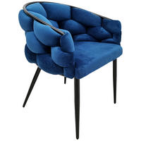 SADA ŽIDLÍ S PODRUČKAMI 2 kusy - modrá/černá, Moderní, kov/textil (65/79/61cm) - MID.YOU
