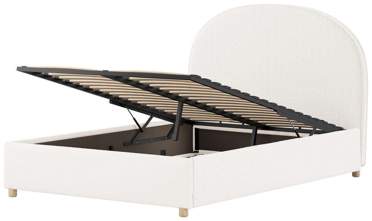 KINDER-/JUNIORBETT 140/200 cm  in Weiß  - Naturfarben/Weiß, ROMANTIK / LANDHAUS, Holz/Textil (140/200cm) - Vipack