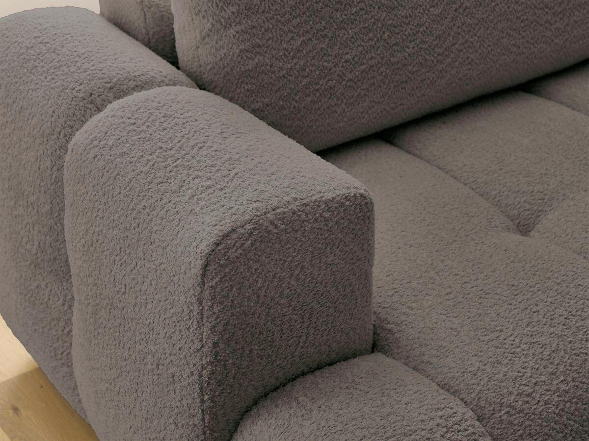 ECKSCHLAFSOFA FUJI Bouclé Taupe  inkl.  - Taupe/Schwarz, MODERN, Kunststoff/Textil (282/204cm)