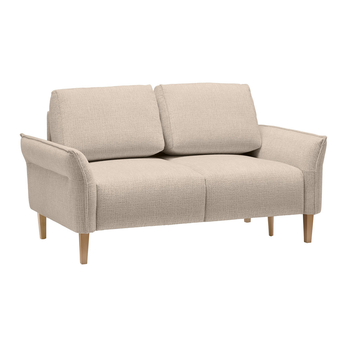 2-SITZER-SOFA in Webstoff Beige  - Eichefarben/Beige, Modern, Holz/Textil (150/85/92cm) - MID.YOU