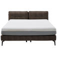 BOXSPRINGBETT 180/200 cm  in Dunkelbraun  - Dunkelbraun/Schwarz, Design, Textil/Metall (180/200cm) - Johann Jakob