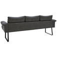 SITZBANK 239/86/69 cm  in Anthrazit, Schwarz  - Anthrazit/Schwarz, Design, Leder/Holz (239/86/69cm) - Dieter Knoll