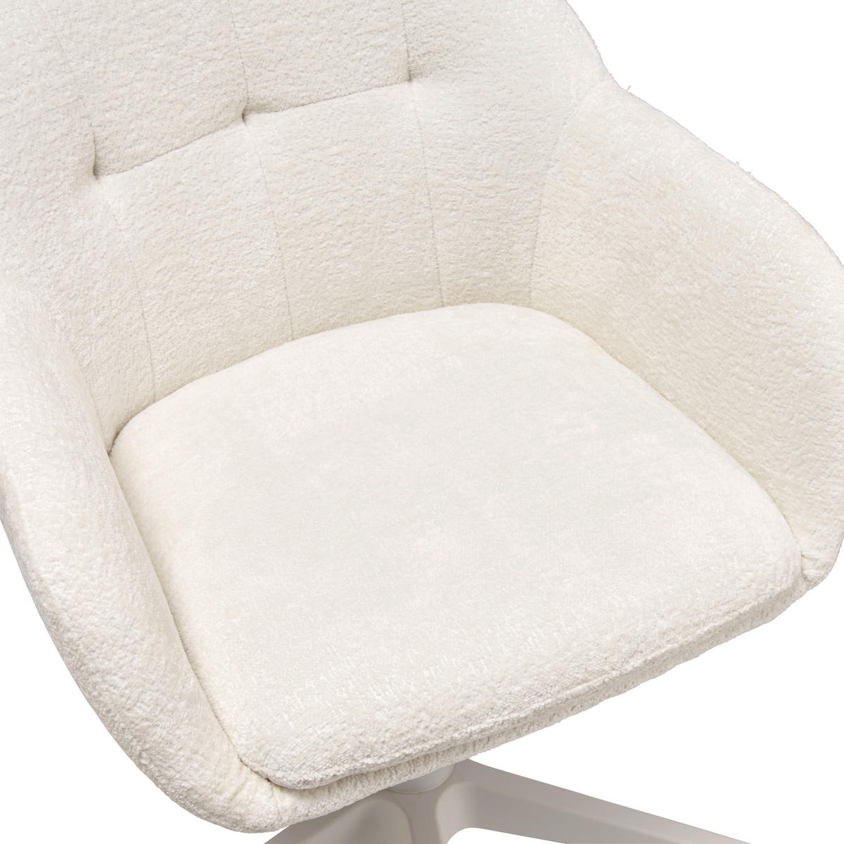 OTOČNÁ ŽIDLE, buklé, bílá - bílá, Lifestyle, kov/textil (57/82-92/60cm) - MID.YOU