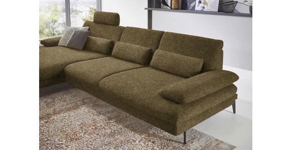 ECKSOFA in Chenille Grün  - Schwarz/Grün, Design, Textil/Metall (180/310cm) - Dieter Knoll