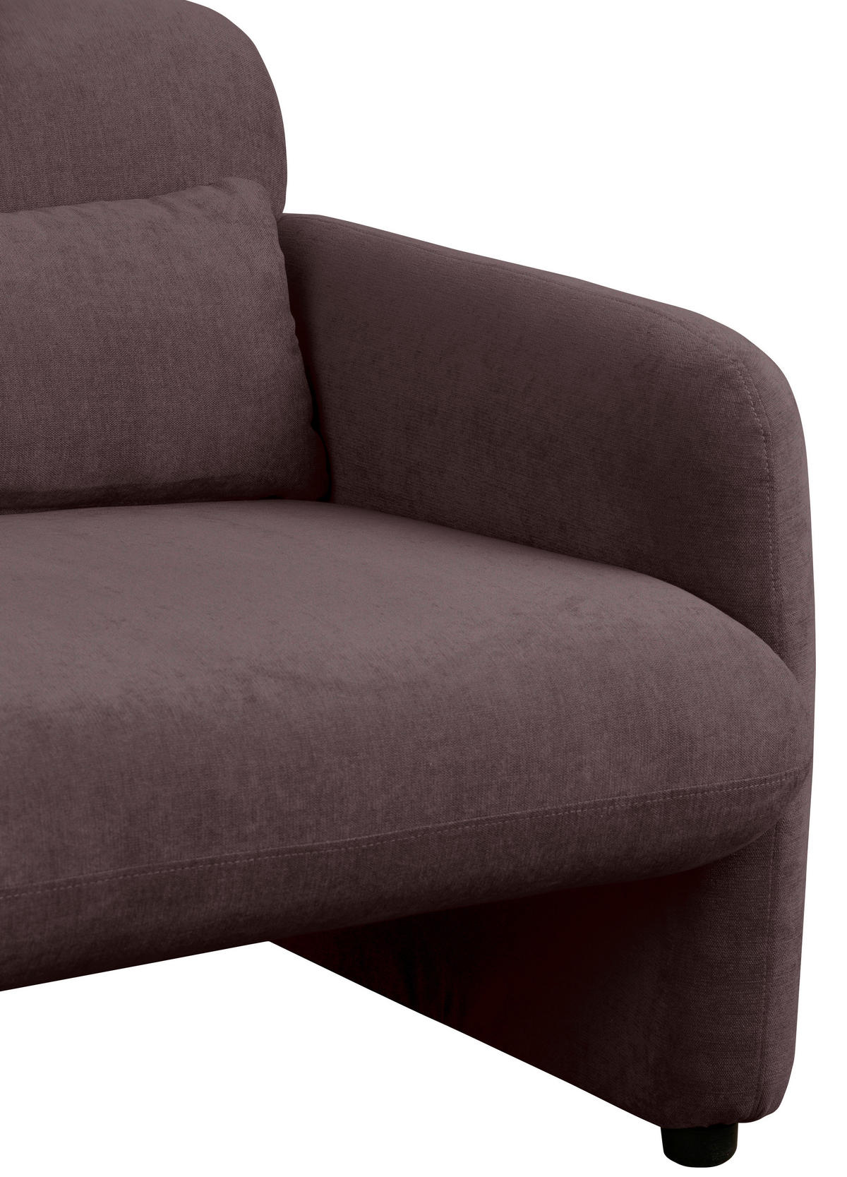 2-SITZER-SOFA MILA Samt Dunkelrot  - Schwarz/Dunkelrot, Design, Kunststoff/Textil (148/83/76cm) - MID.YOU