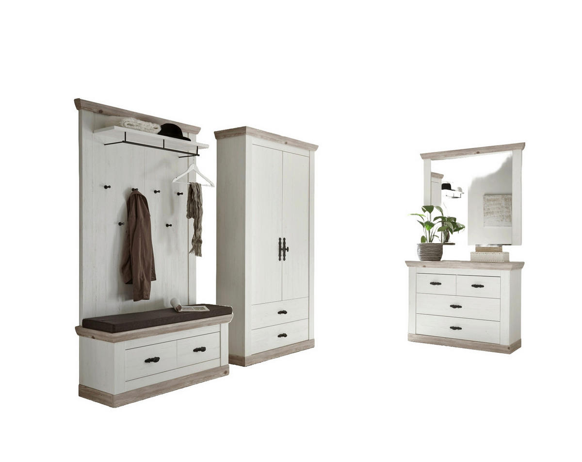 GARDEROBE 5-teilig  in 341/201/45 cm  - Hellbraun/Pinienfarben, Design, Holzwerkstoff (341/201/45cm) - MID.YOU