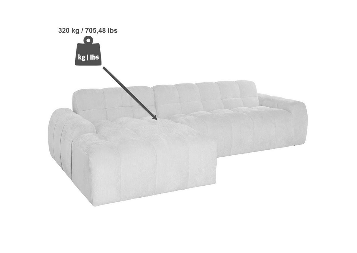 ECKSOFA RELAX BUBBLE CORNER L-L EU Beige Bouclé  - Beige/Schwarz, MODERN, Holz/Kunststoff (305/159cm) - Livetastic