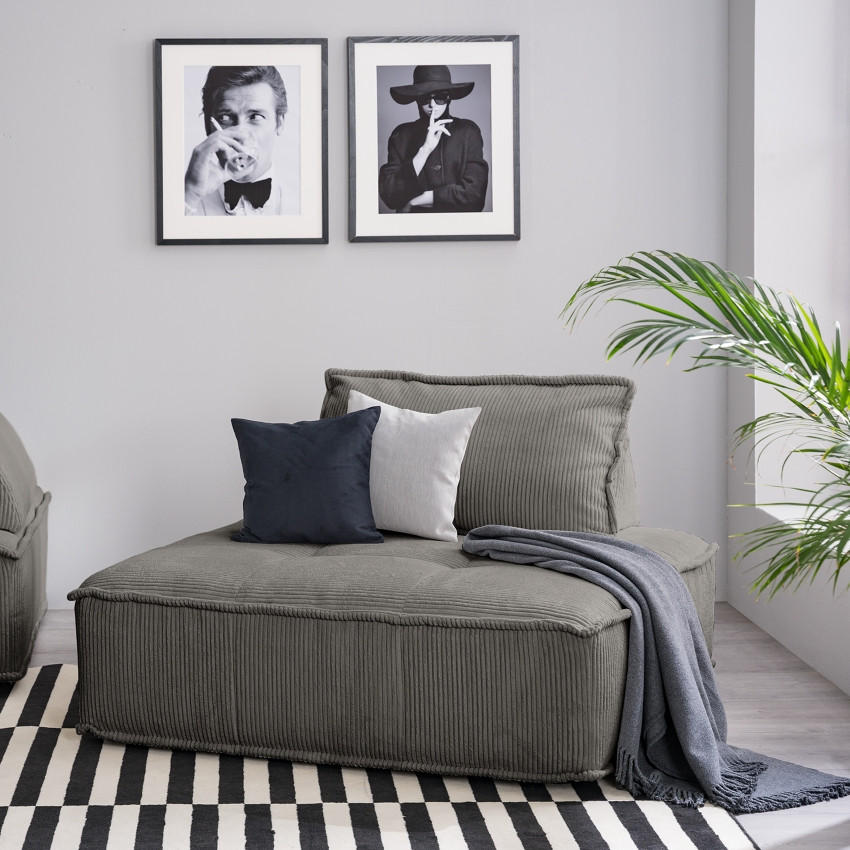 SITZKISSEN    - Weiss, Modern, Textil (128/40/128cm) - Trendmanufaktur