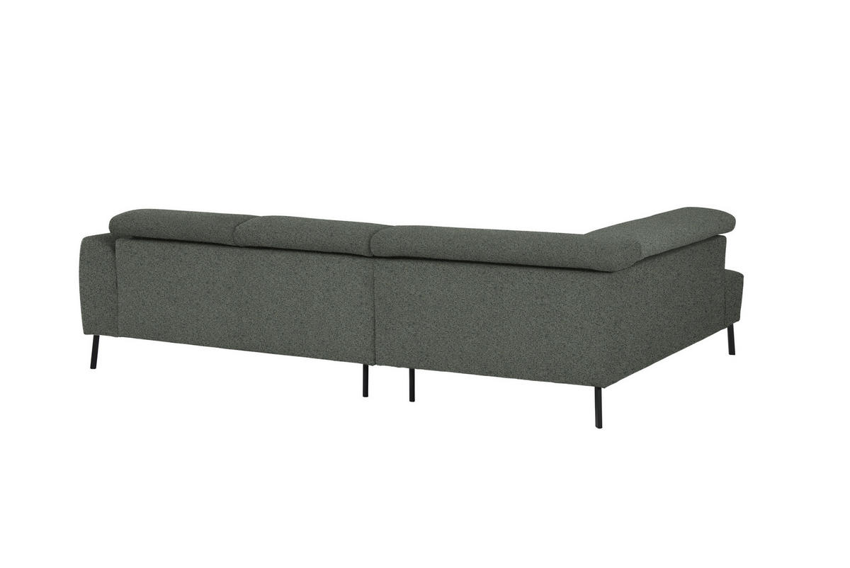 ECKSOFA in Struktur Grau  - Schwarz/Grau, Design, Textil/Metall (205/280cm) - Xora