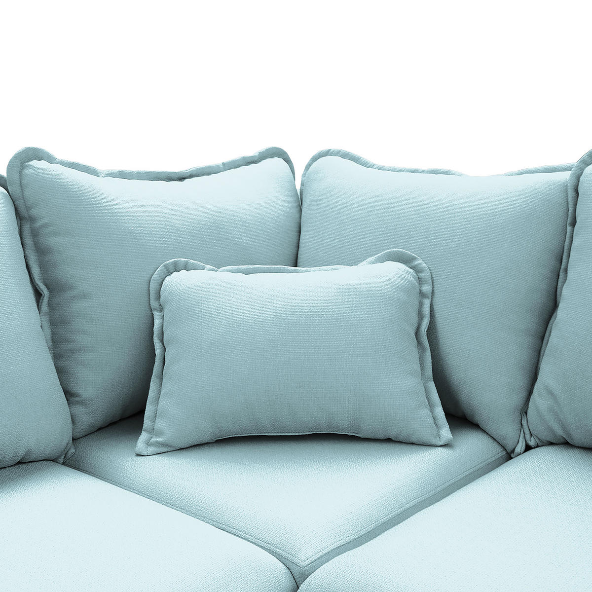 WOHNLANDSCHAFT Hellblau  - Wengefarben/Hellblau, Design, Holz/Textil (170/296/167cm) - Livetastic