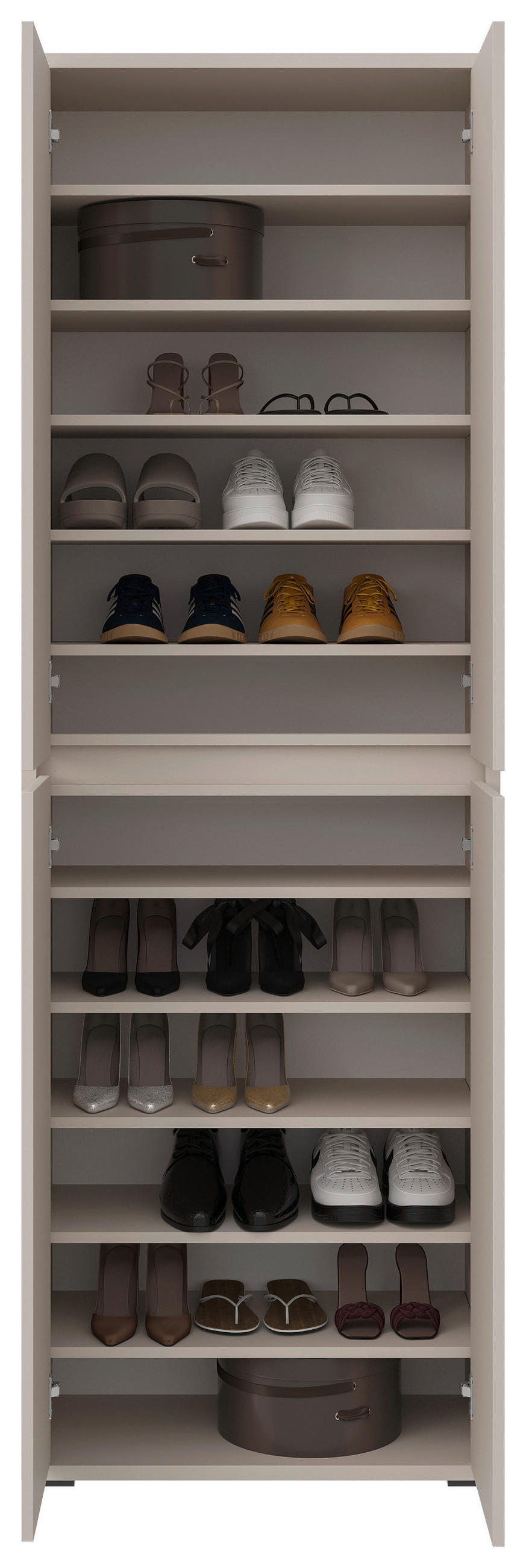 SCHUHSCHRANK Kaschmir  - Kaschmir/Anthrazit, KONVENTIONELL, Holzwerkstoff/Kunststoff (70/210/34cm) - Xora