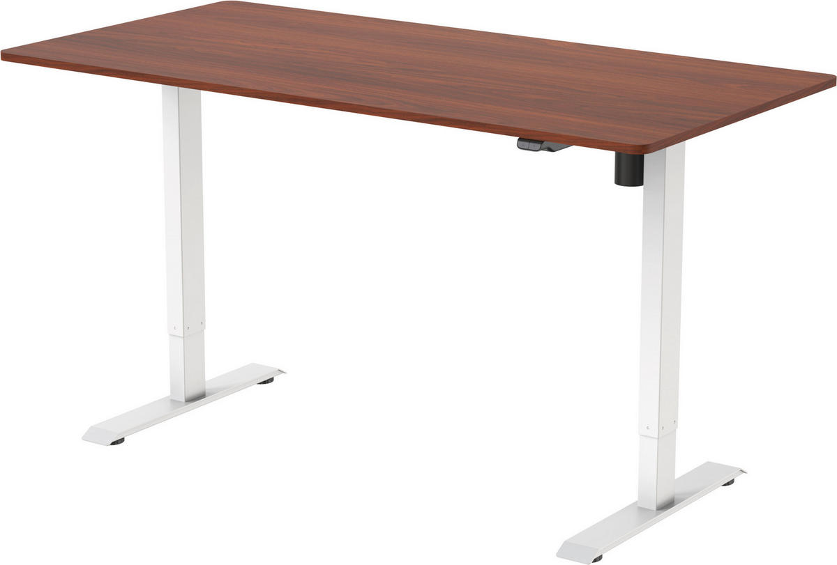 SCHREIBTISCH  in Weiss, Walnussfarben  - Weiss/Walnussfarben, Modern, Holzwerkstoff/Metall (160/73-123/80cm) - Livetastic