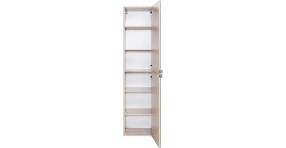 HOCHSCHRANK 40/180/35 cm  - Chromfarben/Buchefarben, KONVENTIONELL, Glas/Holzwerkstoff (40/180/35cm) - Xora