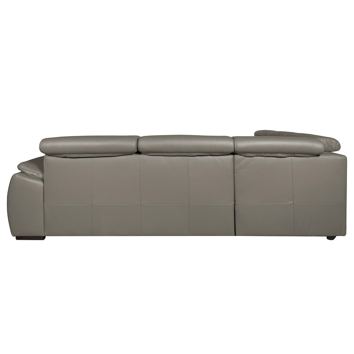 ECKSOFA  in Echtleder Schlammfarben  - Wengefarben/Schlammfarben, Design, Leder/Holz (265/265cm) - Livetastic