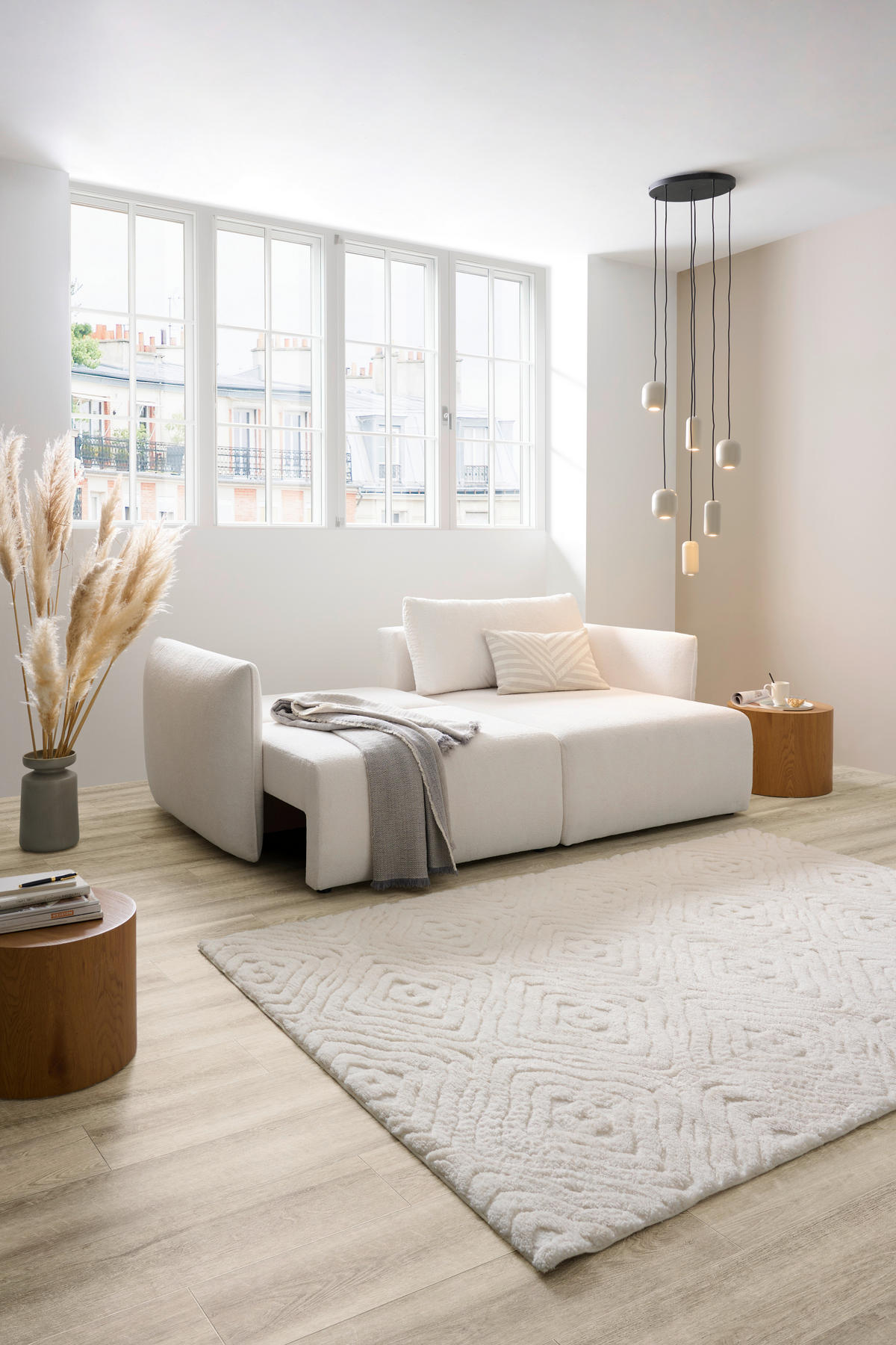 ECKSOFA Creme Jersey  - Creme/Schwarz, KONVENTIONELL, Kunststoff/Textil (238/148cm) - Carryhome