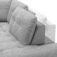 ECKSOFA in Flachgewebe, Leinenoptik Silberfarben  - Silberfarben/Schwarz, Design, Textil/Metall (247/208cm) - Xora