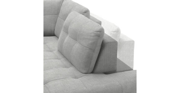 ECKSOFA in Flachgewebe, Leinenoptik Silberfarben  - Silberfarben/Schwarz, Design, Textil/Metall (247/208cm) - Xora