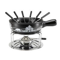 FONDUESET  - Schwarz, Basics, Keramik/Metall (31/25/18cm) - Nouvel