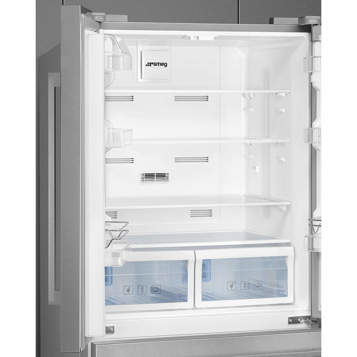 FRENCH-DOOR FQ55FXDE  - Edelstahlfarben, Basics, Metall (84/182,5/70cm) - SMEG