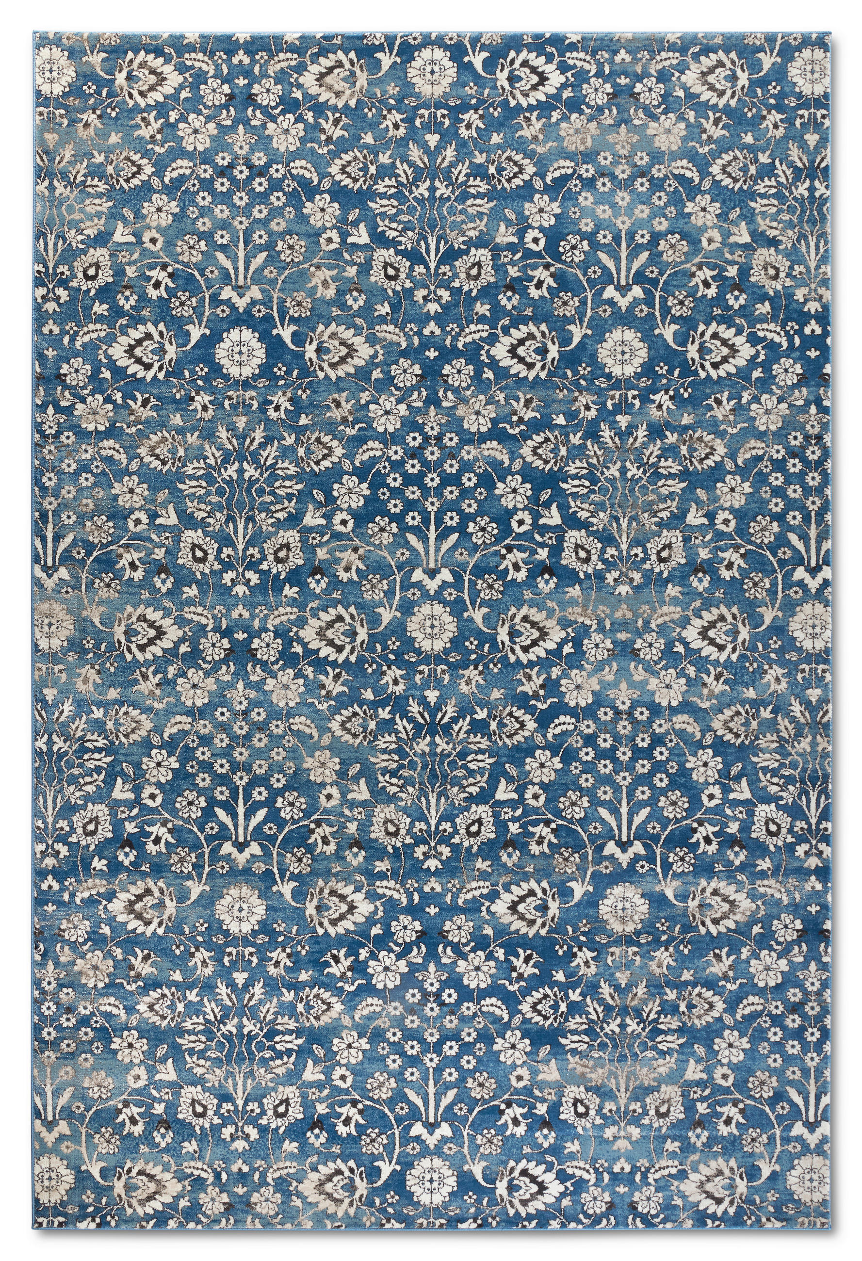 FLACHWEBETEPPICH Wohnzimmer 200/280 cm Kollektion 1869 Blau, Creme rechteckig  - Blau/Creme, Design, Kunststoff/Textil (200/280cm) - Villeroy & Boch