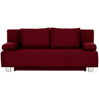 SCHLAFSOFA Webstoff Dunkelrot  - Chromfarben/Dunkelrot, Design, Textil/Metall (197/88/89cm) - Xora