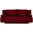 SCHLAFSOFA  in Webstoff Dunkelrot  - Chromfarben/Dunkelrot, Design, Textil/Metall (197/88/89cm) - Xora