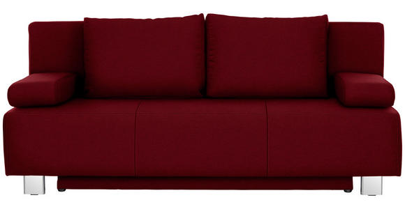 SCHLAFSOFA  in Webstoff Dunkelrot  - Chromfarben/Dunkelrot, Design, Textil/Metall (197/88/89cm) - Xora
