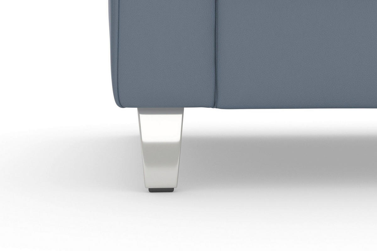 SESSEL in Echtleder Graublau  - Chromfarben/Graublau, Basics, Leder/Metall (101/84/93cm) - Sit & More