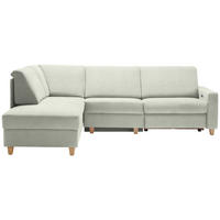ECKSOFA in Flachgewebe Silberfarben  203/261 cm  - Eichefarben/Silberfarben, KONVENTIONELL, Holz/Textil (203/261cm) - Sedda