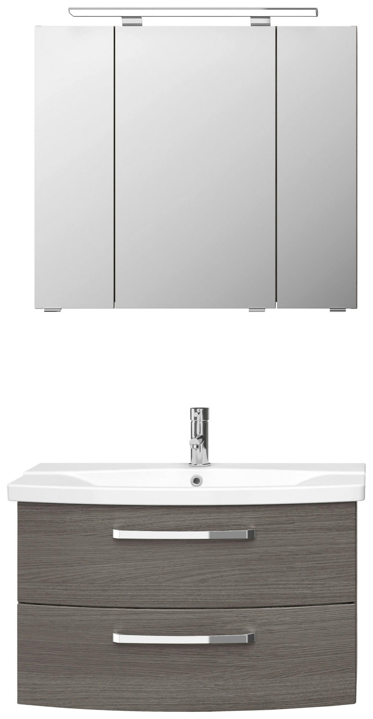 BADEZIMMER 3-teilig  in 84 cm  - Chromfarben/Graphitfarben, MODERN, Glas/Keramik (84cm) - Sadena
