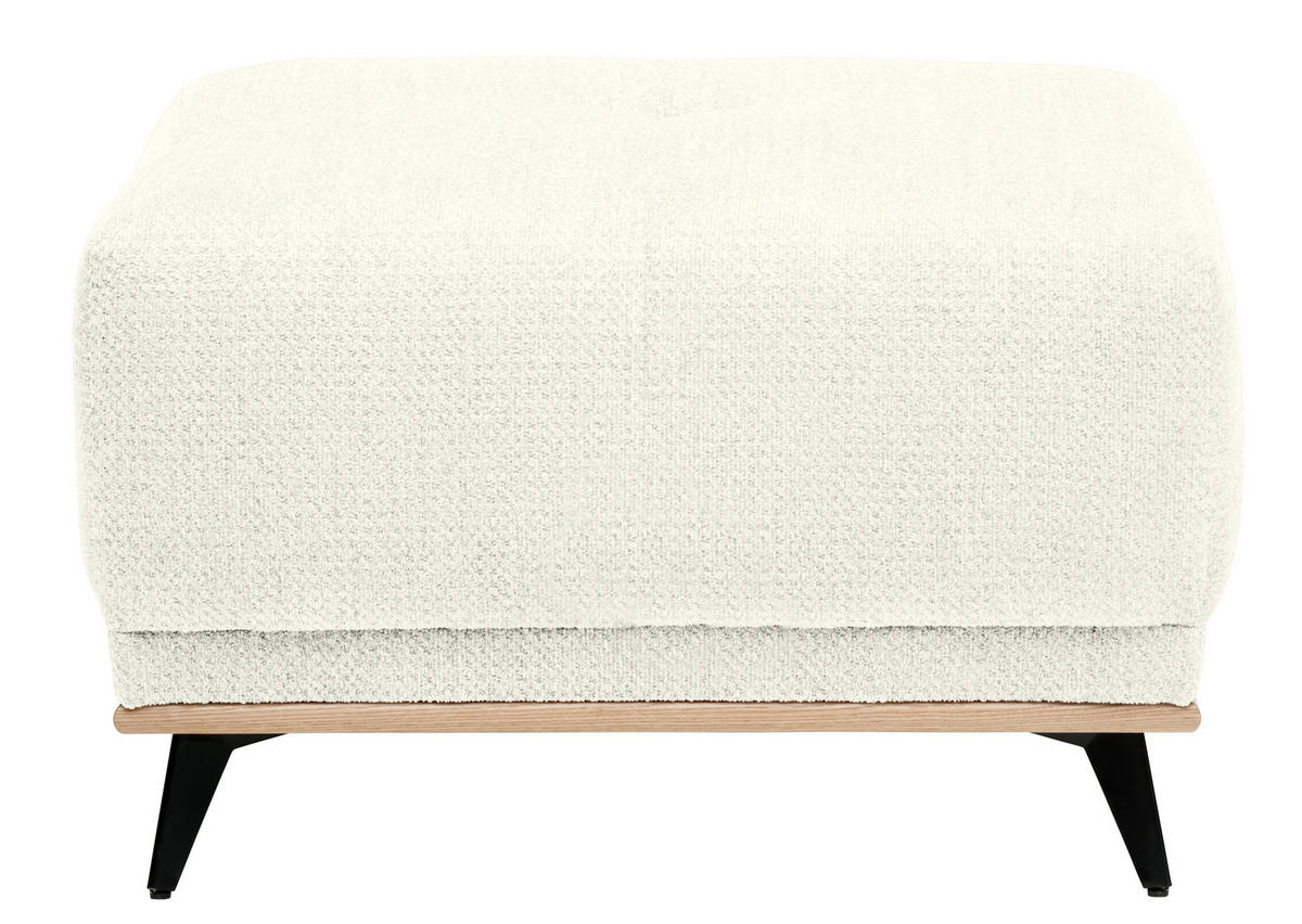 HOCKER in Textil Weiß  - Schwarz/Weiß, MODERN, Holz/Textil (73/47/73cm) - home24
