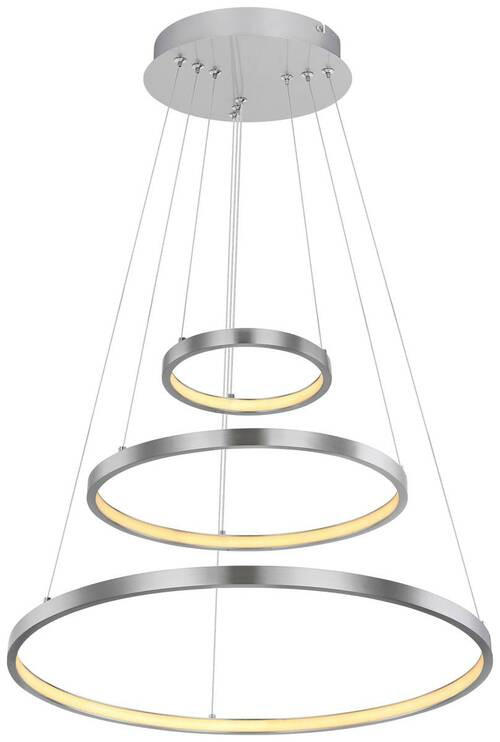 HÄNGELEUCHTE 51/120 cm   - Opal/Nickelfarben, Basics, Kunststoff/Metall (51/120cm) - Globo