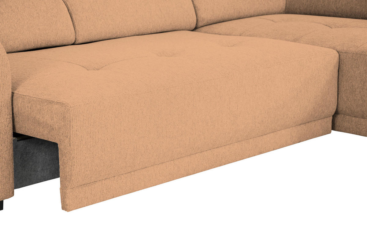 ECKSOFA Rostfarben Struktur  - Rostfarben/Schwarz, Design, Kunststoff/Textil (205/284cm) - Xora