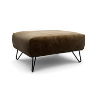 HOCKER Samt Braun  - Schwarz/Braun, Design, Textil/Metall (90/70/46cm) - SENSOO