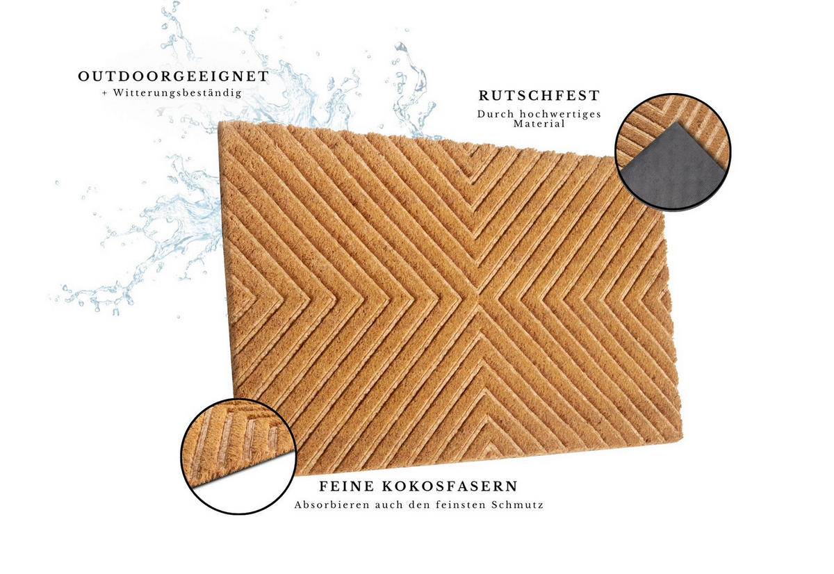 KOKOSMATTE  45/75 cm  Hellbraun  - Hellbraun, Basics, Naturmaterialien/Kunststoff (45/75cm)