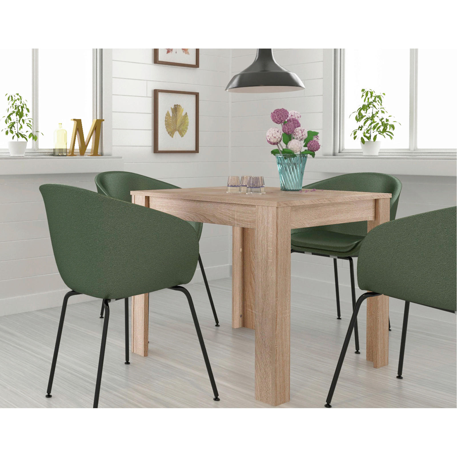 ESSTISCH in Holzwerkstoff  - Eichefarben, Design, Holzwerkstoff (80/75/80cm) - MID.YOU