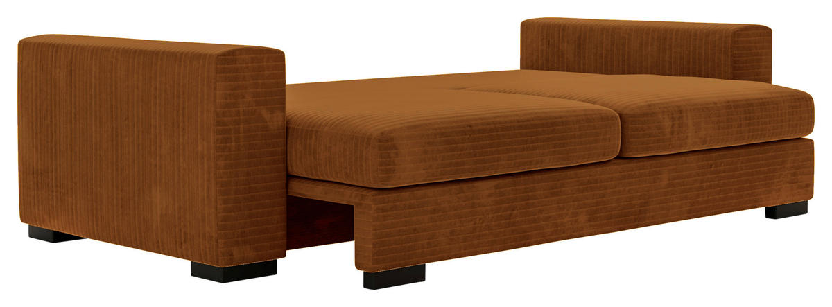 SCHLAFSOFA in Flachgewebe Rostfarben  - Rostfarben/Schwarz, Konventionell, Kunststoff/Textil (236/78/114cm) - Carryhome