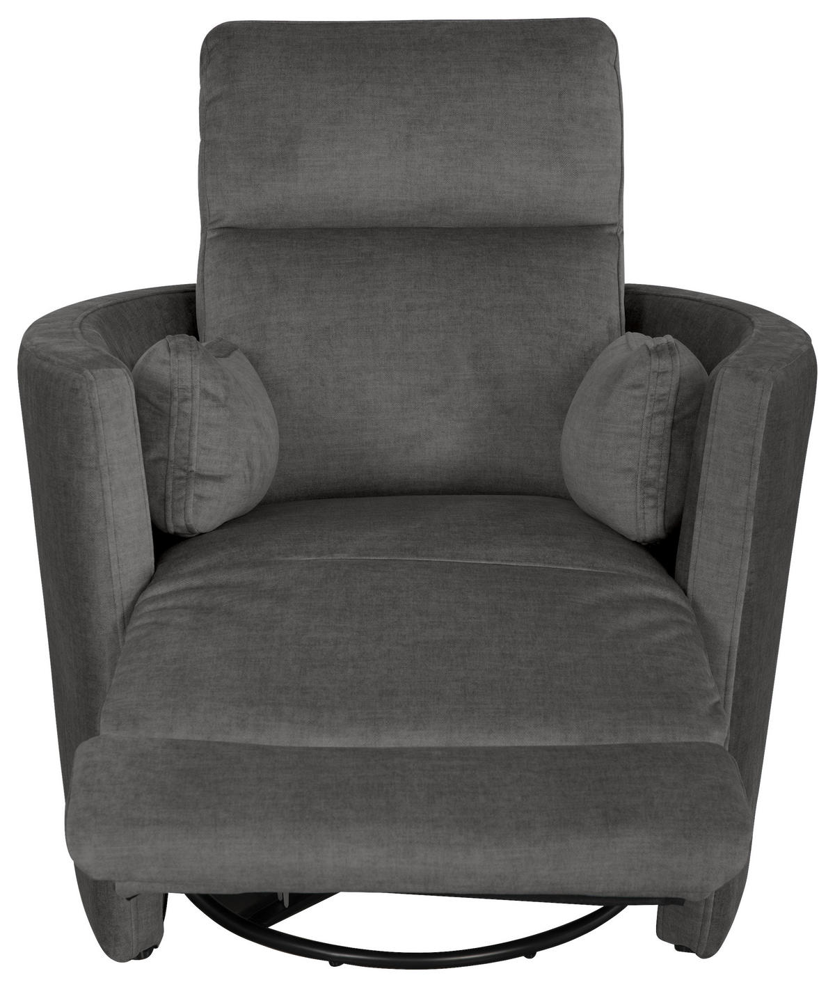 FERNSEHSESSEL  mit Zierkissen Webstoff Anthrazit  - Anthrazit/Schwarz, MODERN, Textil/Metall (91,4/101,6/96,5cm) - Livetastic