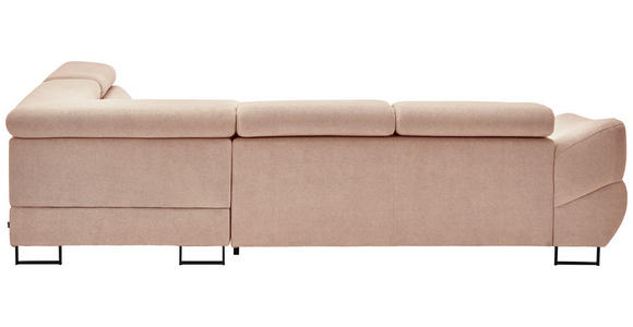 ECKSOFA in Webstoff Altrosa  - Schwarz/Altrosa, Design, Textil/Metall (280/235cm) - Hom`in