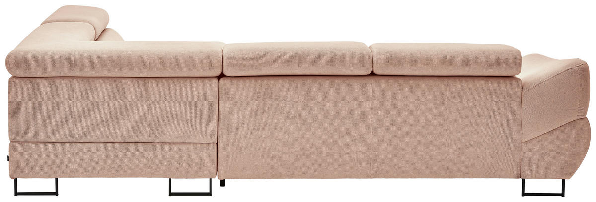 HÖRNSOFFA i vävt tyg gammelrosa  - svart/gammelrosa, Design, metall/textil (280/235cm) - Hom`in