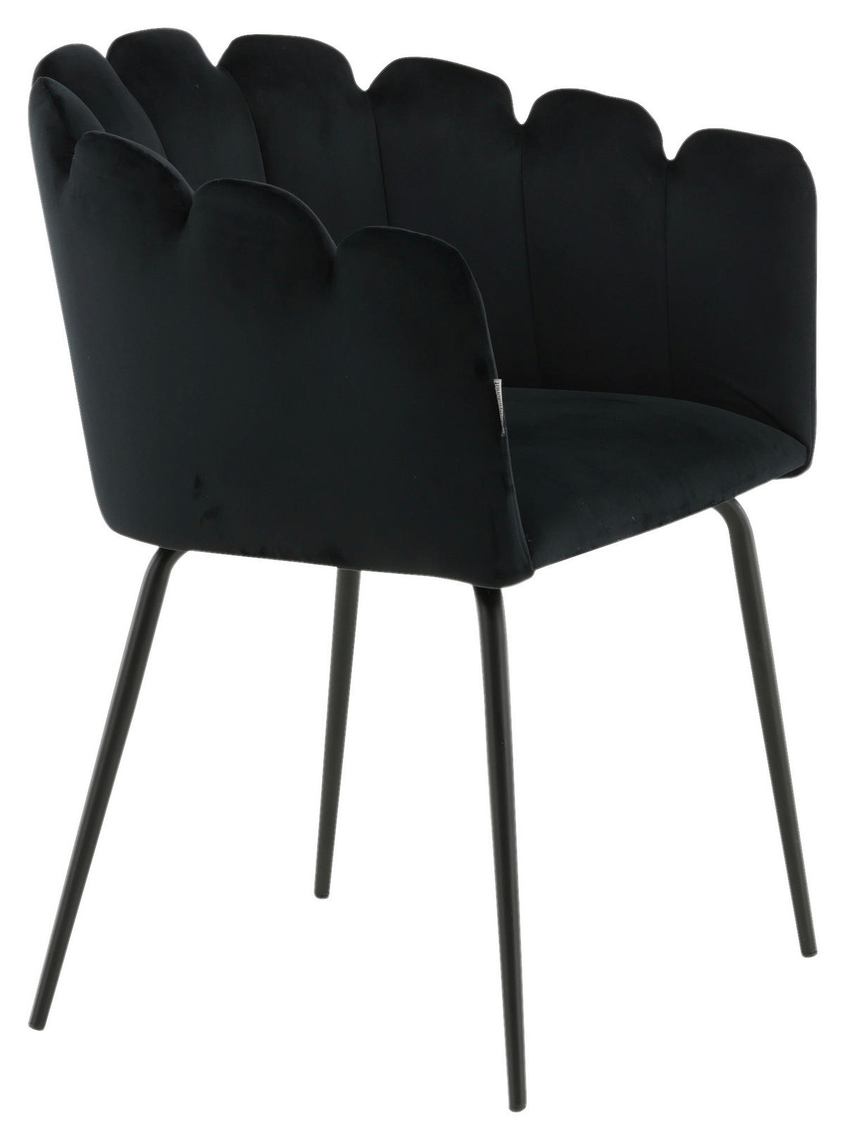 STOL stål sammet  - svart, Design, metall/textil (61/76.56/54cm) - Livetastic