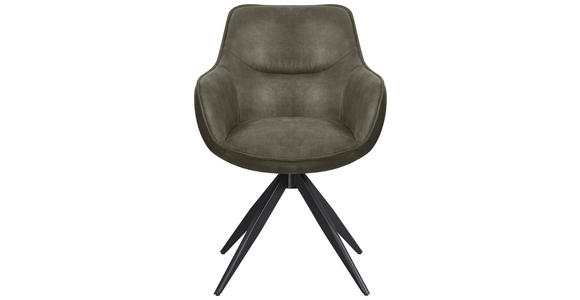 ARMLEHNSTUHL in Eisen Webstoff, Mikrofaser - Schwarz/Grau, Design, Textil/Metall (64/86/63cm) - Carryhome