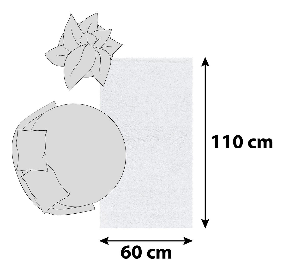 KOBEREC S VYSOKÝM VLASEM, 60/110 cm, bílá - bílá, Basics, textil (60/110cm) - Novel