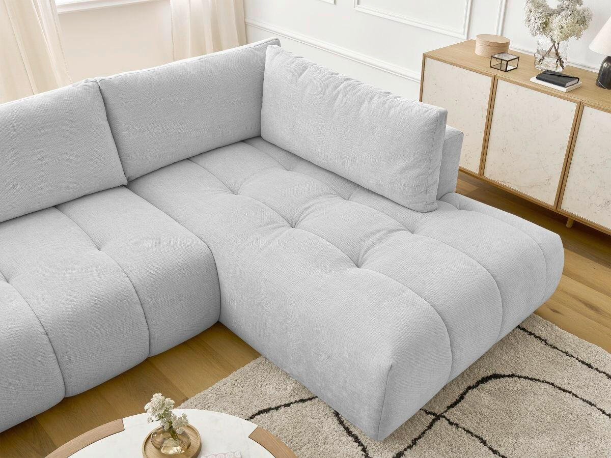 WOHNLANDSCHAFT  FUJI  Hellgrau Leinenoptik  - Hellgrau/Schwarz, MODERN, Kunststoff/Textil (160/377/204cm)
