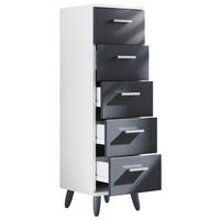 MIDISCHRANK 30/100/30 cm  - Weiss/Anthrazit, Modern, Holzwerkstoff/Kunststoff (30/100/30cm) - MID.YOU