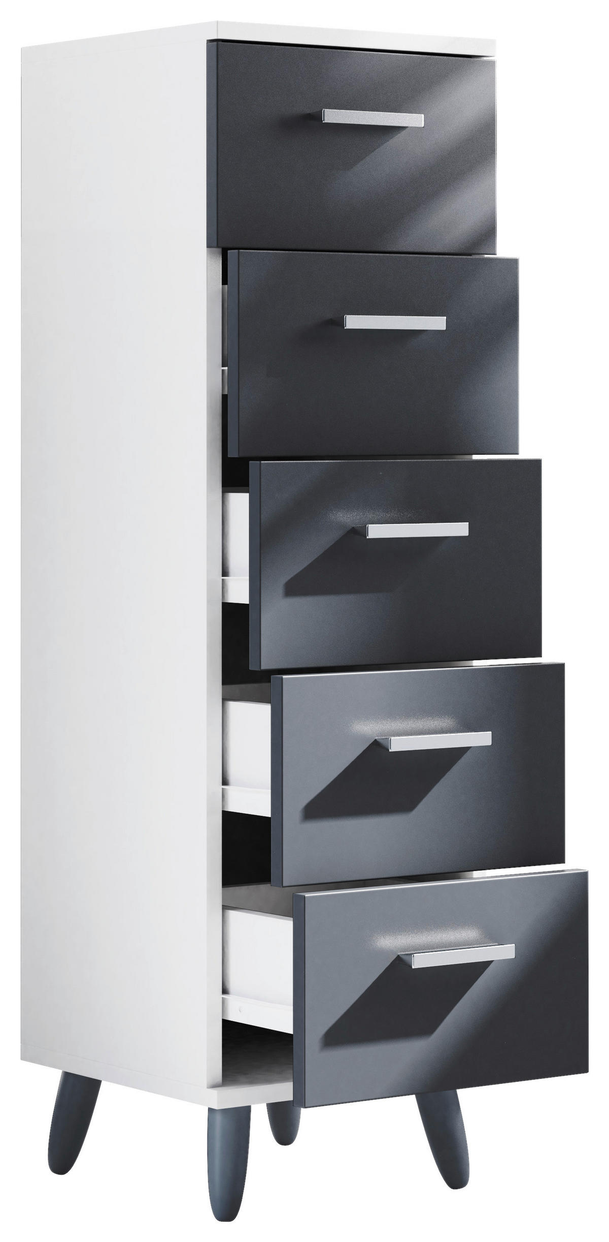 MIDISCHRANK 30/100/30 cm  - Weiss/Anthrazit, Modern, Holzwerkstoff/Kunststoff (30/100/30cm) - MID.YOU
