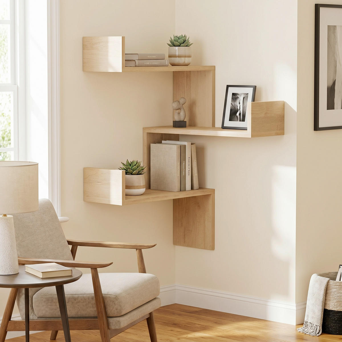 WANDREGAL 60/90/22 cm  - Eichefarben, Design, Holzwerkstoff (60/90/22cm) - Livetastic