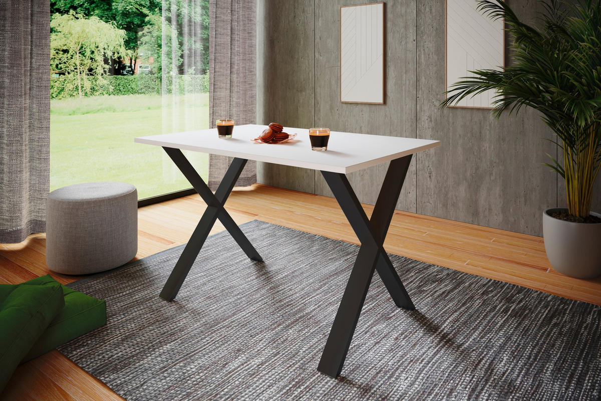 SCHREIBTISCH 160/80/76 cm  in Schwarz, Weiß  - Schwarz/Weiß, Design (160/80/76cm) - MID.YOU