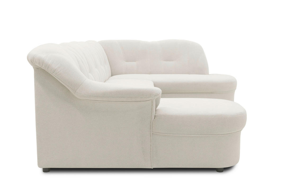 WOHNLANDSCHAFT FLORES FK Creme Mikrofaser  - Creme/Schwarz, KONVENTIONELL, Kunststoff/Textil (293/84/182cm) - MID.YOU