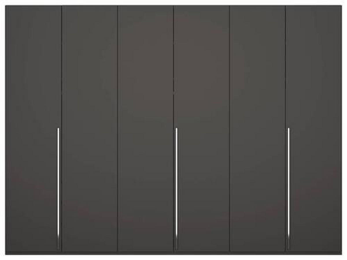 DREHTÜRENSCHRANK in Graphitfarben  - Chromfarben/Graphitfarben, Design, Holzwerkstoff/Metall (301/223/60cm) - home24